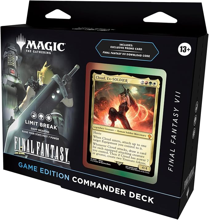 Magic: The Gathering Final Fantasy VII Commander Deck - Game Edition (Limit Break Commander Deck, Exclusive Promo Card, Final Fantasy VII Video Game Download Code, and Accessories)
