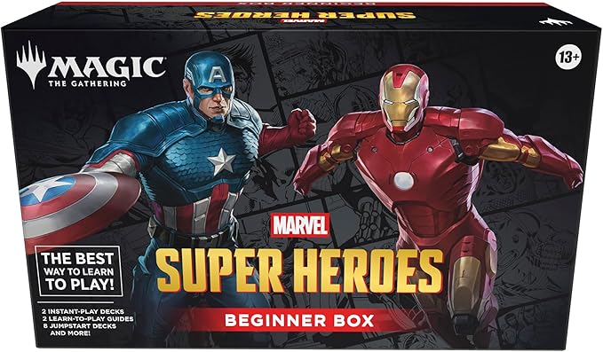 Magic: The Gathering | Marvel Super Heroes Beginner Box | 2-Player Card Game | Includes 2 Tutorial Decks, 8 Themed Half-Decks, 2 Playboards, 2 Spindowns, and More