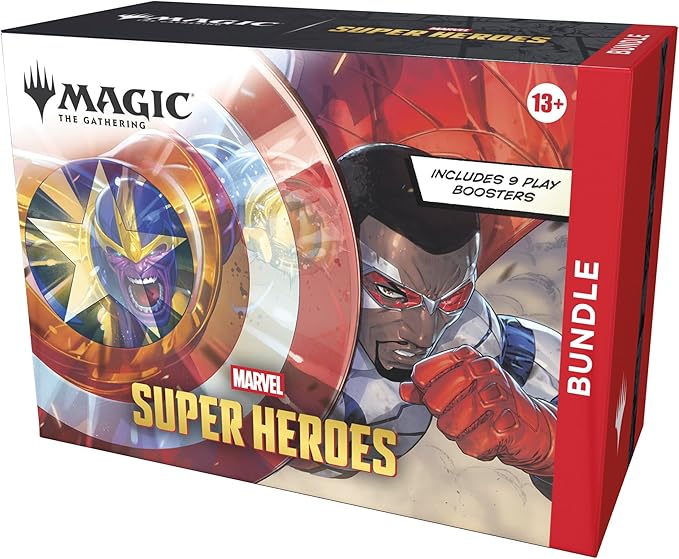 Magic: The Gathering | Marvel Super Heroes Bundle | Includes 9 Play Boosters, 30 Lands, 1 Foil Alt-Art Promo Card + Exclusive Accessories | Collectible Trading Card Game