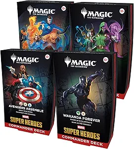 Magic: The Gathering | Marvel Super Heroes Commander Deck Bundle - Includes All 4 Decks (Avengers Assemble, Wakanda Forever, The Fantastic Four, Doom Prevails)
