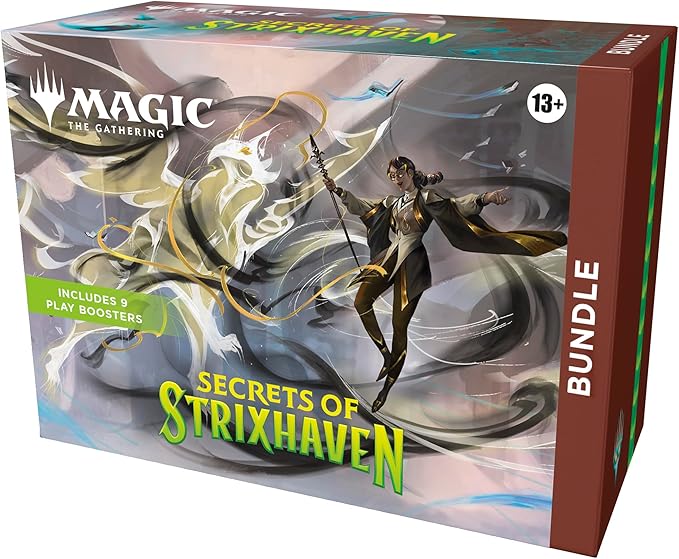 Magic: The Gathering Secrets of Strixhaven - Bundle (9 Play Boosters, 30 Lands, 1 Alt-Art Card + Exclusive Accessories)