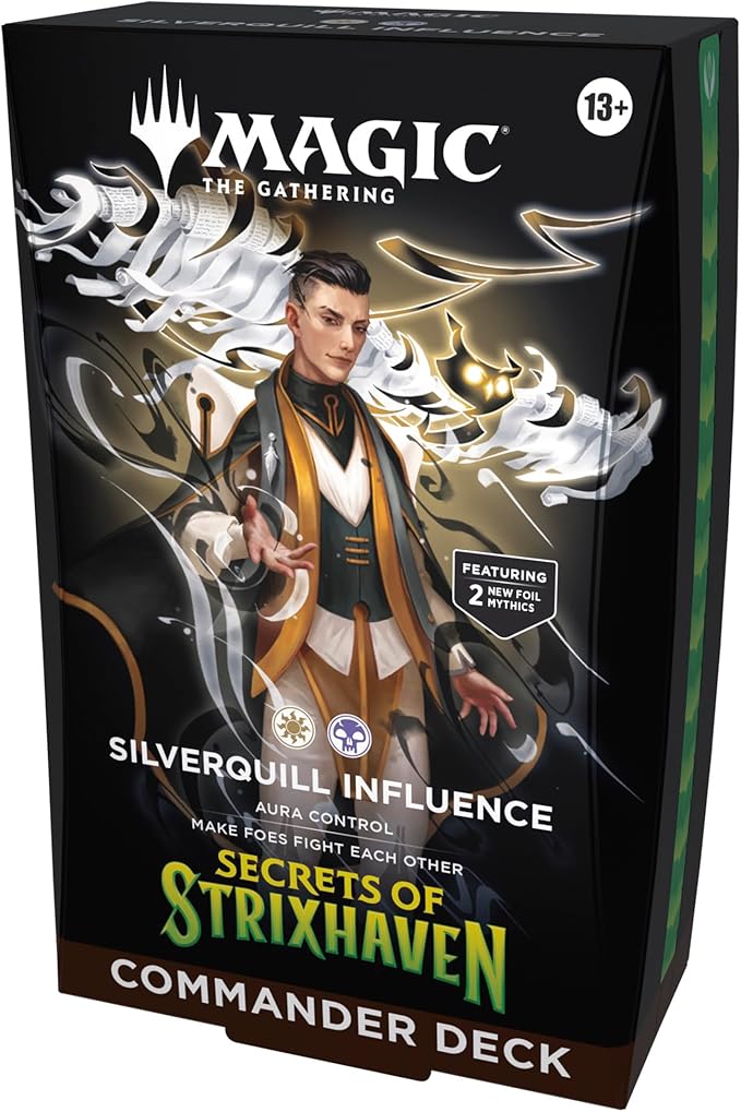Magic: The Gathering Secrets of Strixhaven Commander Deck - Silverquill Influence (100-Card Deck, Deck Box + Accessories)